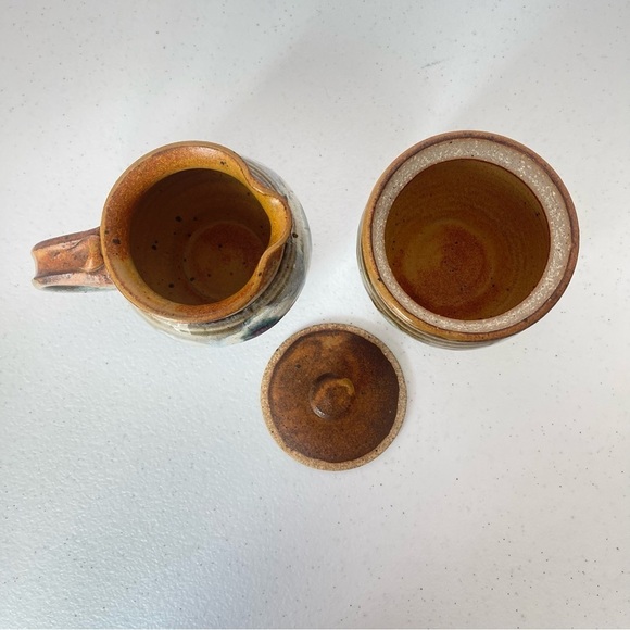 Martha Ungate signed Pottery cream and sugar bowls - Picture 3 of 4